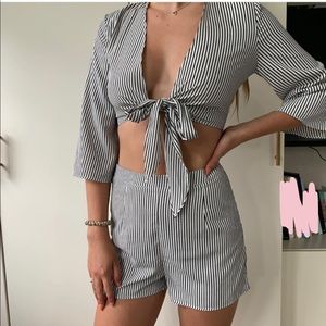ASOS striped Cropped Set